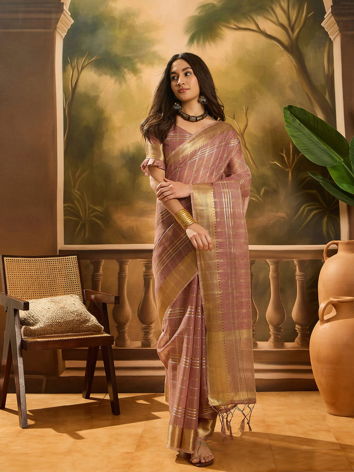 Elegant Khadi Organza Saree with Jacquard Design Festive Wear Look