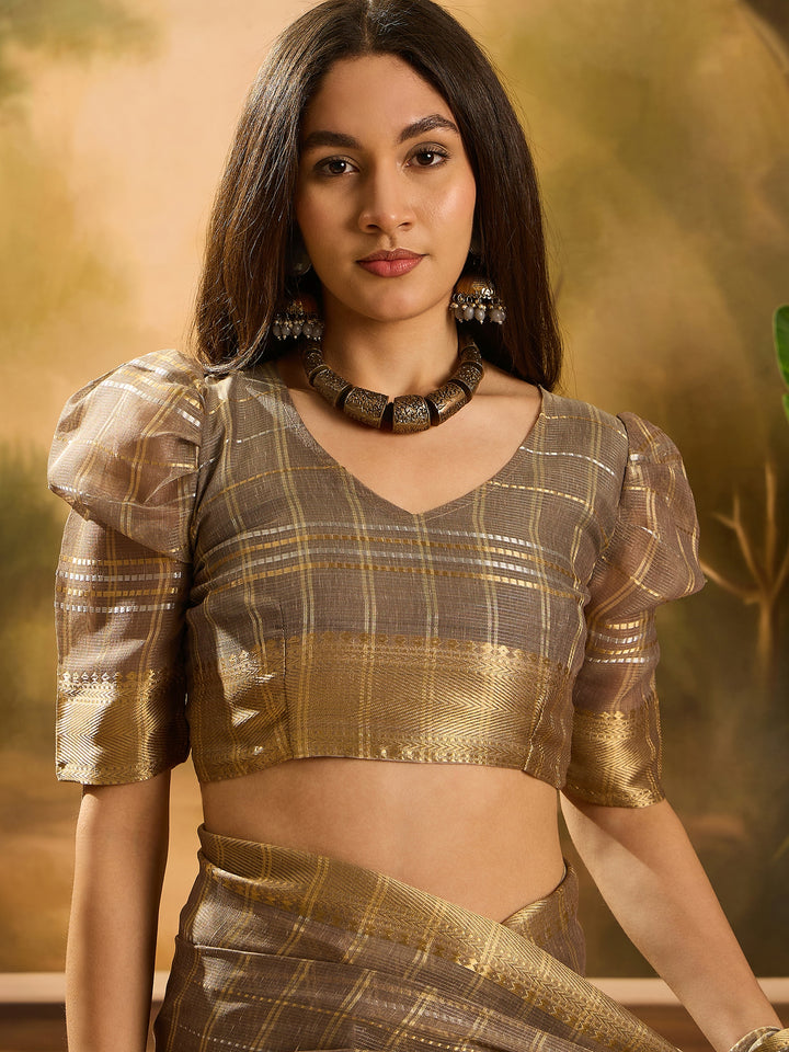 Elegant Khadi Organza Saree with Jacquard Design Festive Wear Look