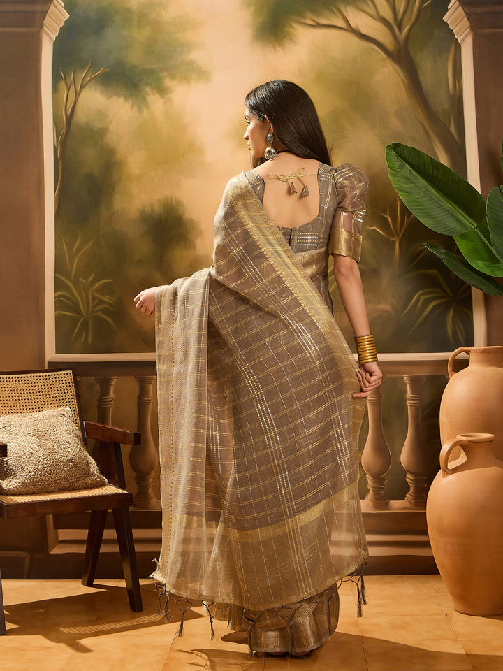 Elegant Khadi Organza Saree with Jacquard Design Festive Wear Look