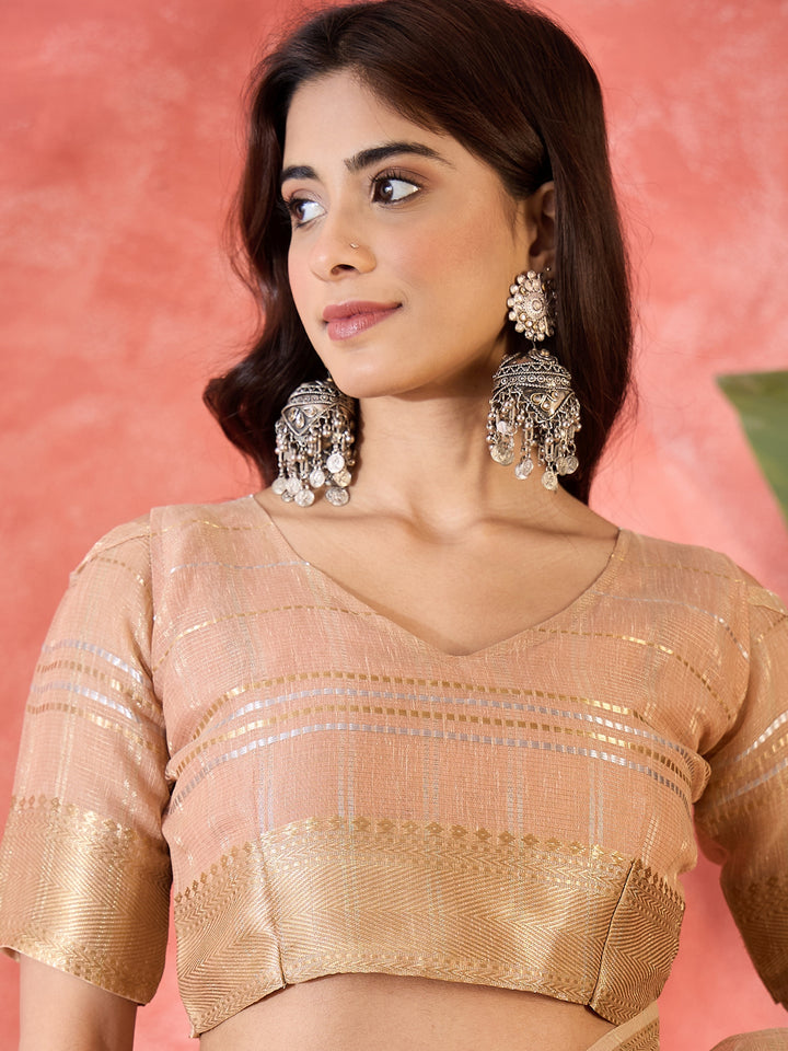 Elegant Khadi Organza Saree with Jacquard Design Festive Wear Look