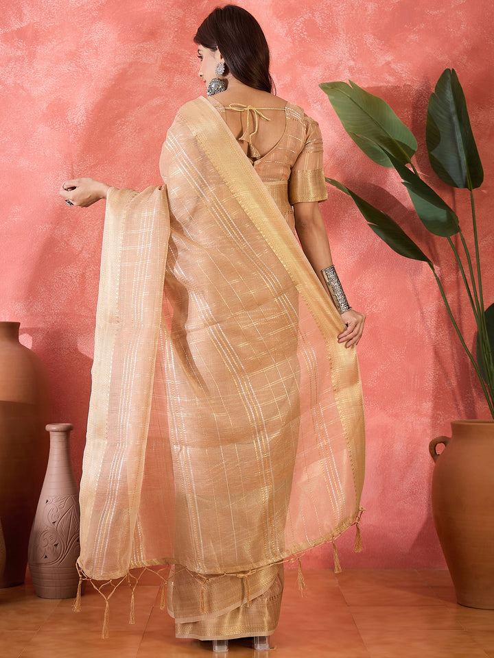 Elegant Khadi Organza Saree with Jacquard Design Festive Wear Look