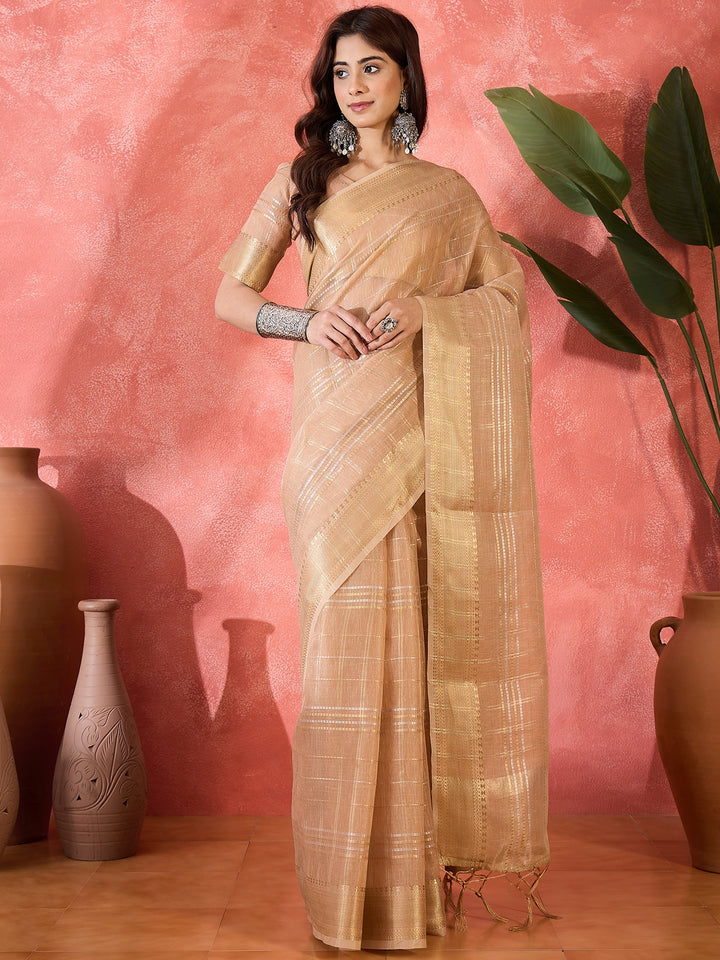 Elegant Khadi Organza Saree with Jacquard Design Festive Wear Look