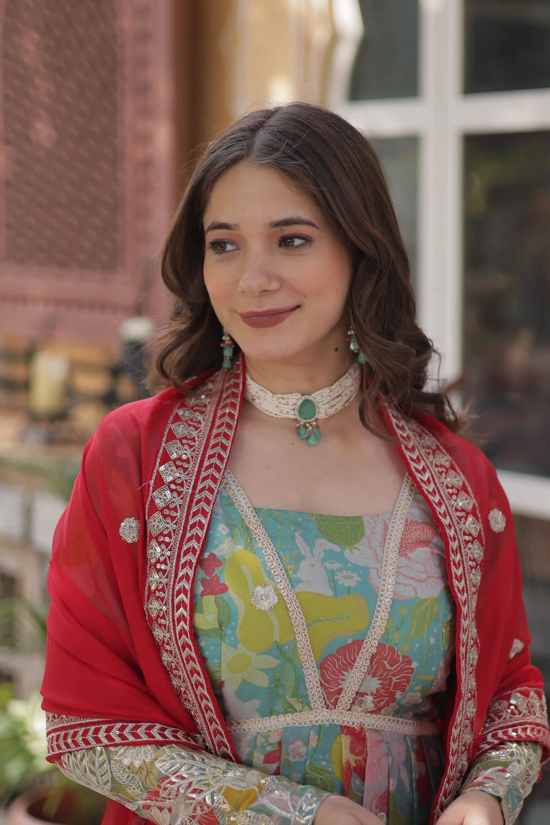 Chic Long Kurti with Embroidered Work & Foil Detailing