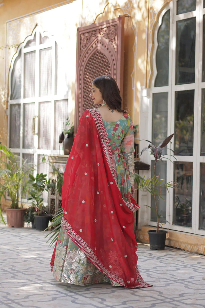 Chic Long Kurti with Embroidered Work & Foil Detailing