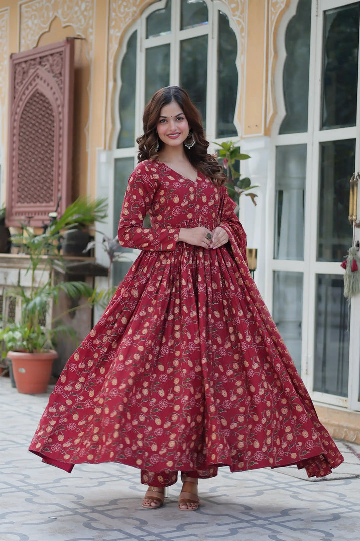 Stylish Cotton Salwar Kameez with Beautiful Designer Print