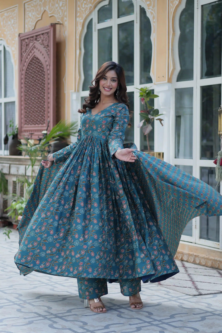 Stylish Cotton Salwar Kameez with Beautiful Designer Print