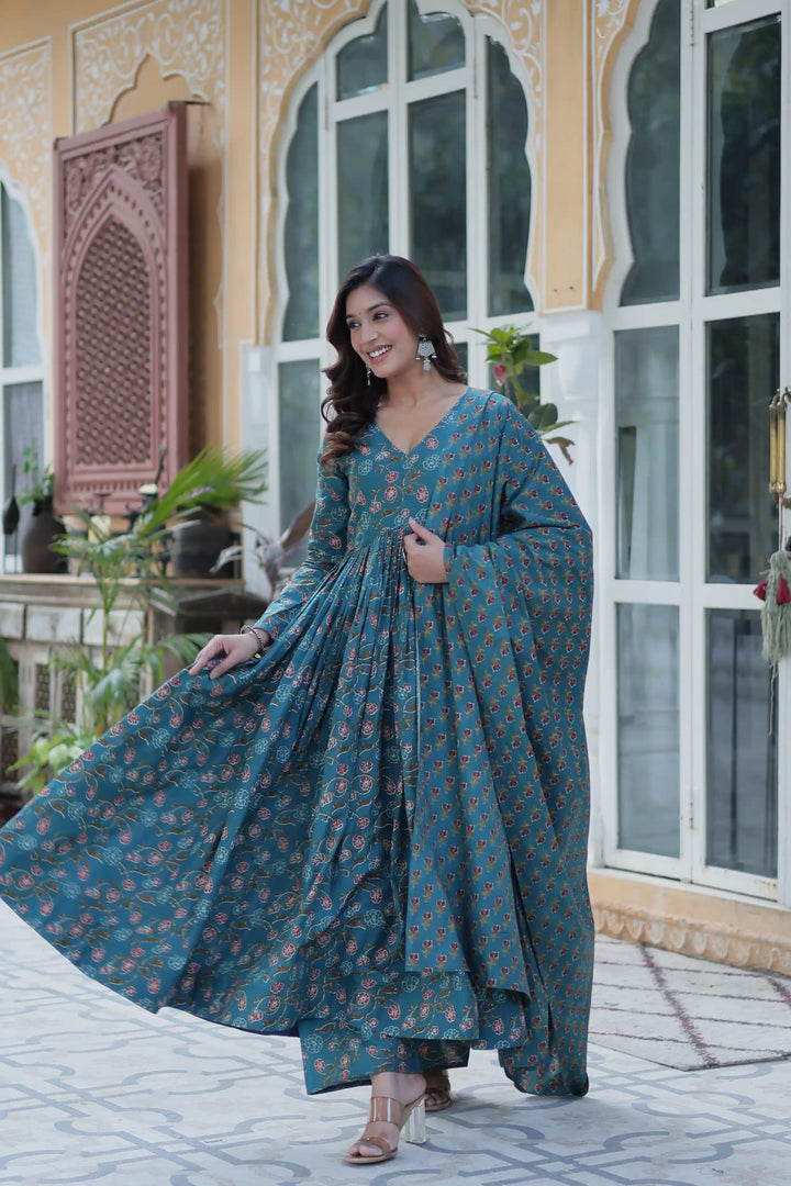 Stylish Cotton Salwar Kameez with Beautiful Designer Print