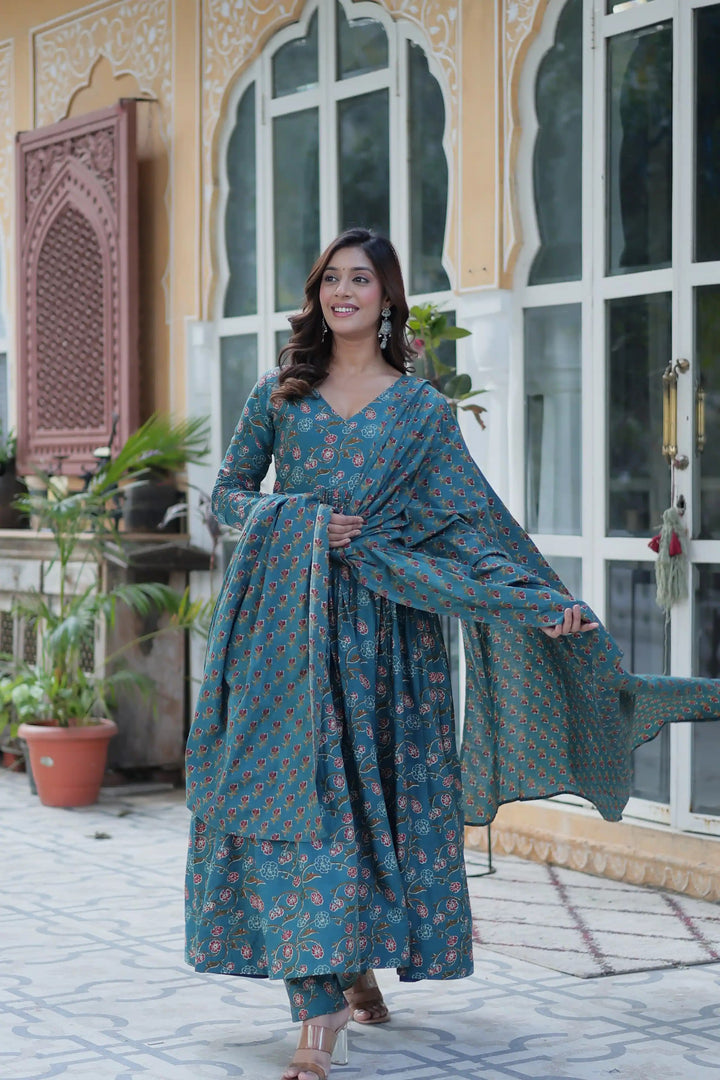 Stylish Cotton Salwar Kameez with Beautiful Designer Print