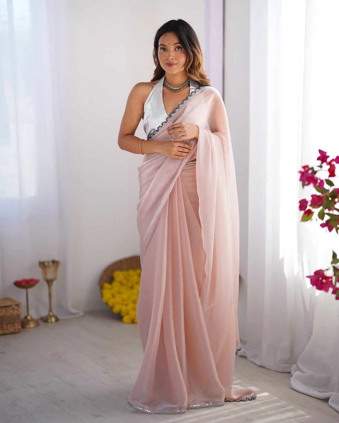 Lavender Dream Saree with Lace & Designer Touch