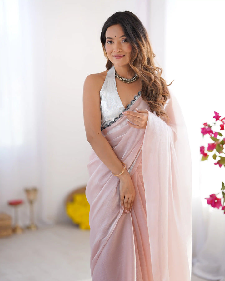 Lavender Dream Saree with Lace & Designer Touch