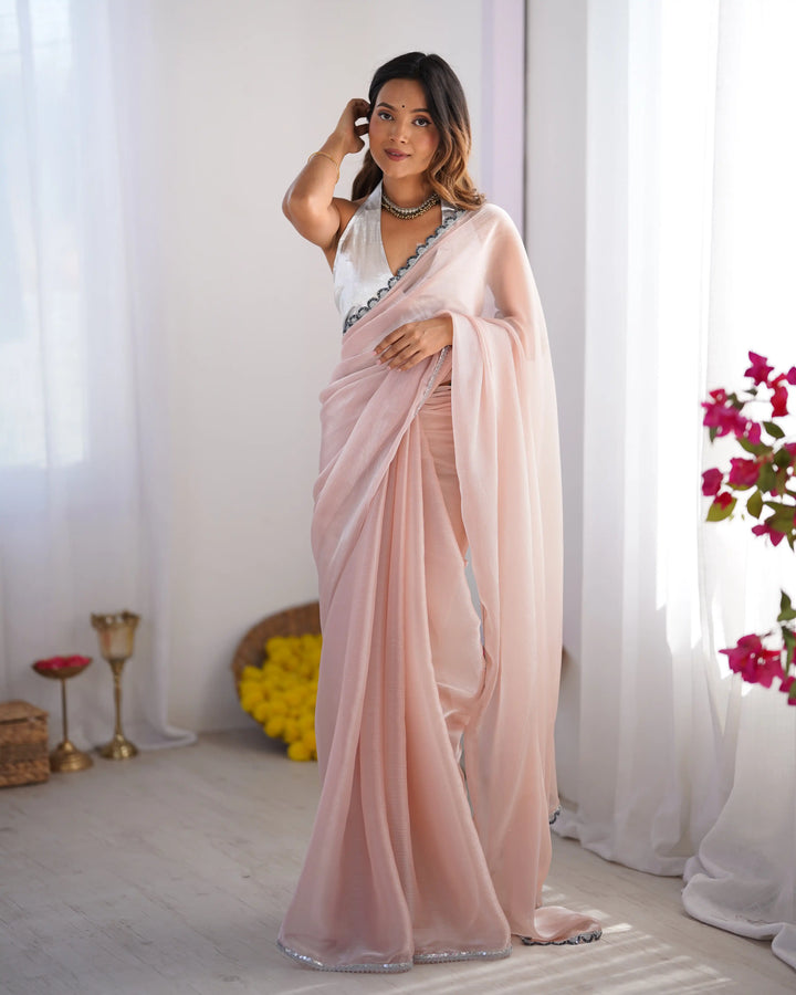 Lavender Dream Saree with Lace & Designer Touch