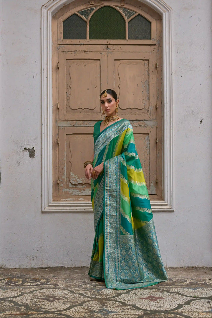 Classic Banarasi Silk Saree with Handloom Kadwa Style Designer Blouse