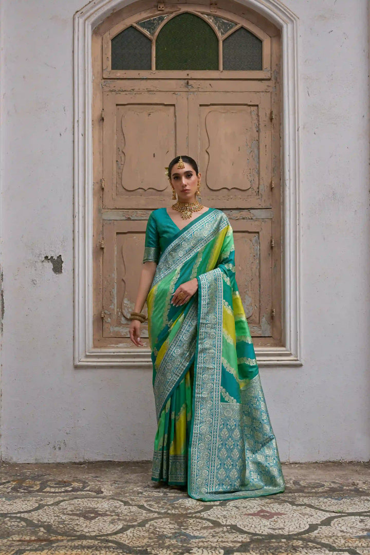 Classic Banarasi Silk Saree with Handloom Kadwa Style Designer Blouse