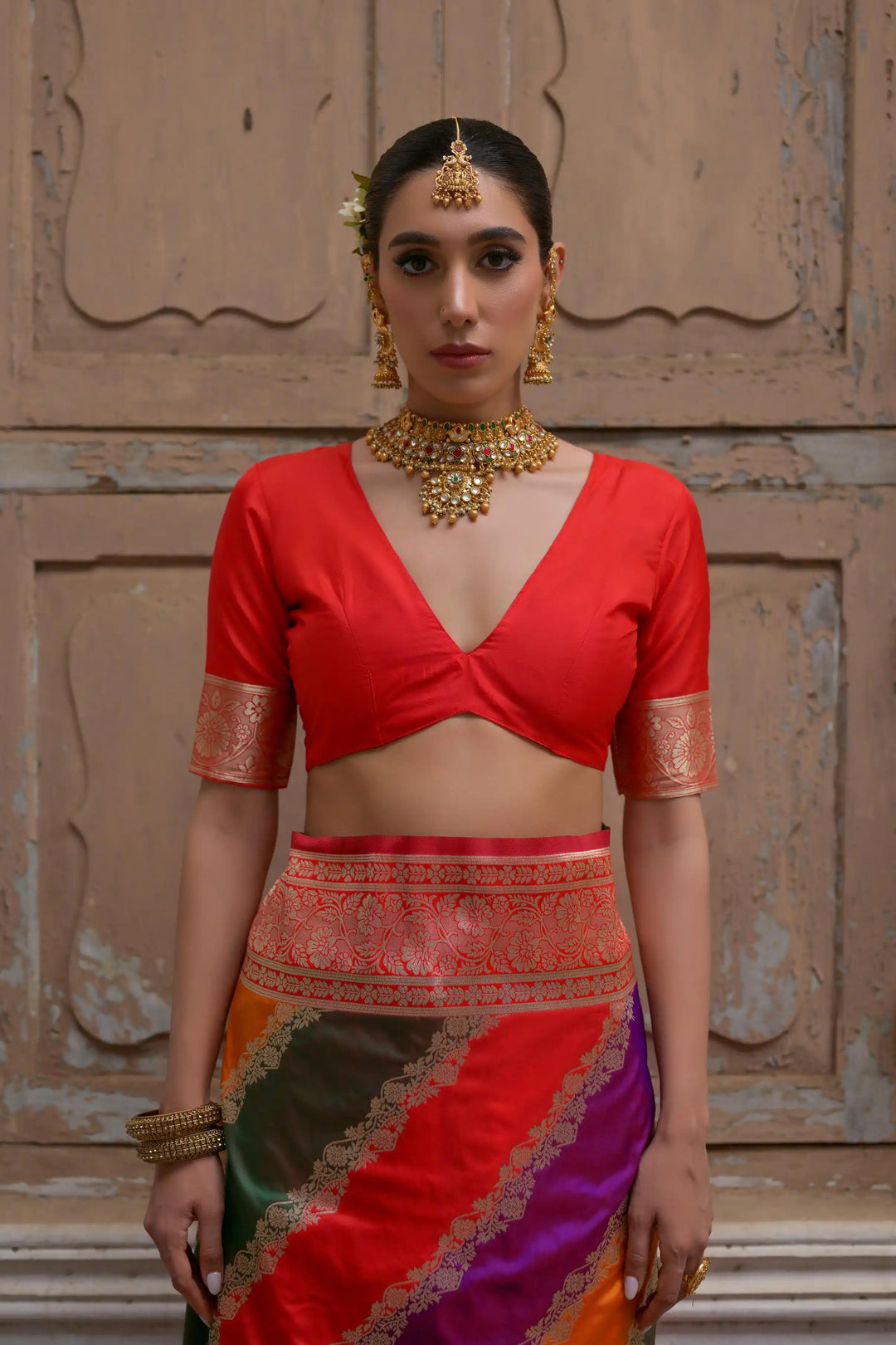 Classic Banarasi Silk Saree with Handloom Kadwa Style Designer Blouse