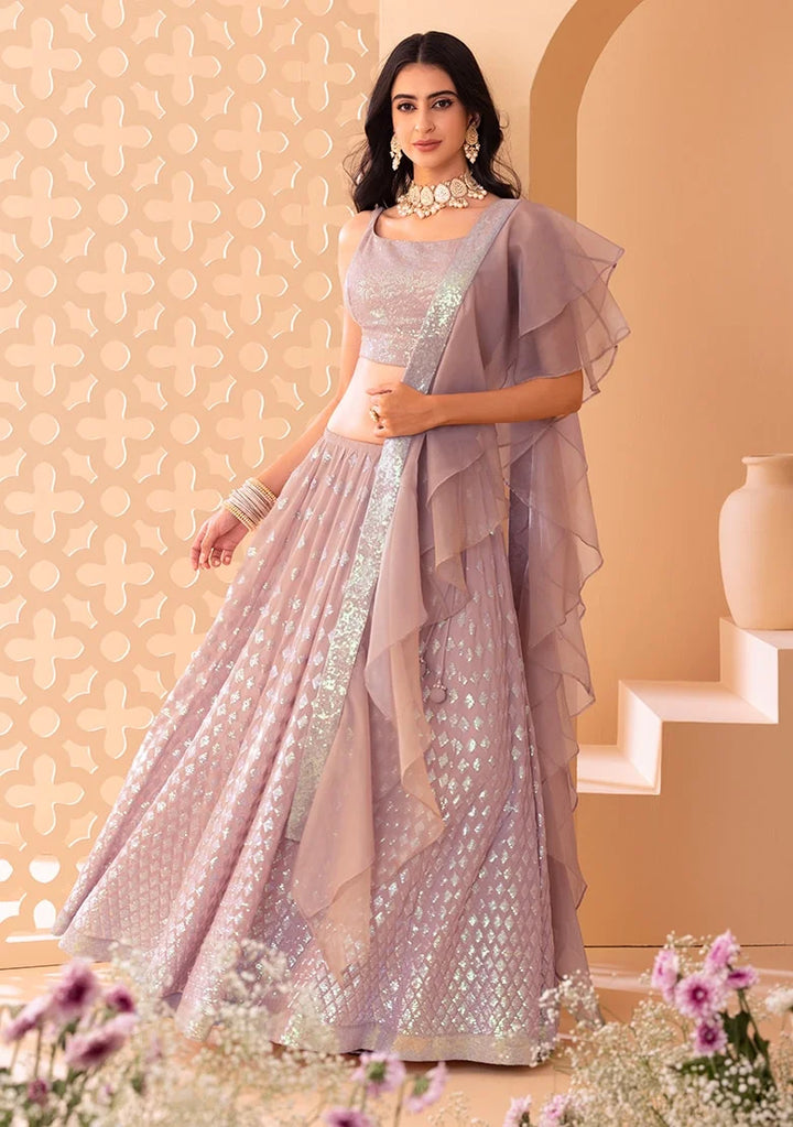 Stylish Party Wear Georgette Lehenga Choli with Organza Dupatta