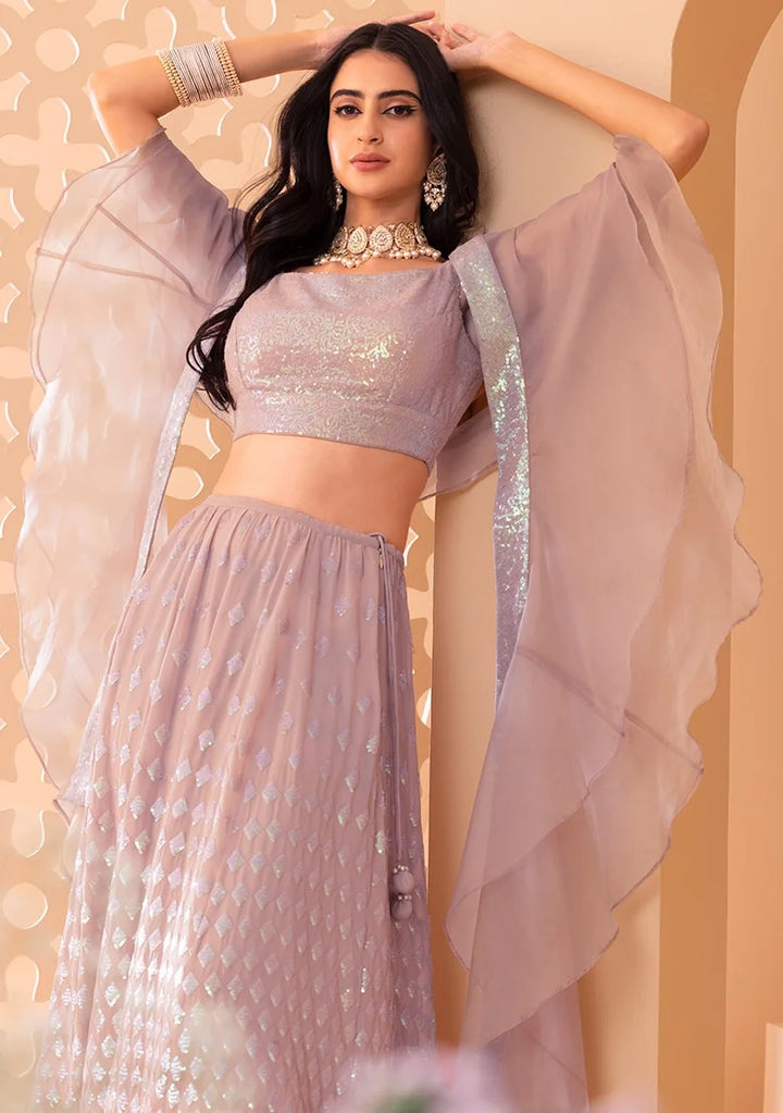 Stylish Party Wear Georgette Lehenga Choli with Organza Dupatta