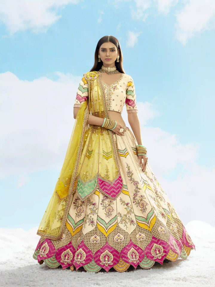 Designer Silk Lehenga Choli Net Dupatta with Stone Embroidery