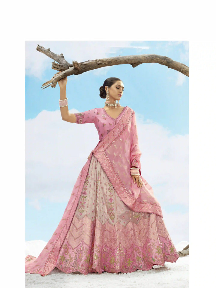 Silk Designer Lehenga Choli with Georgette Dupatta for Wedding