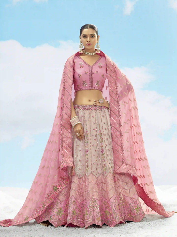 Silk Designer Lehenga Choli with Georgette Dupatta for Wedding