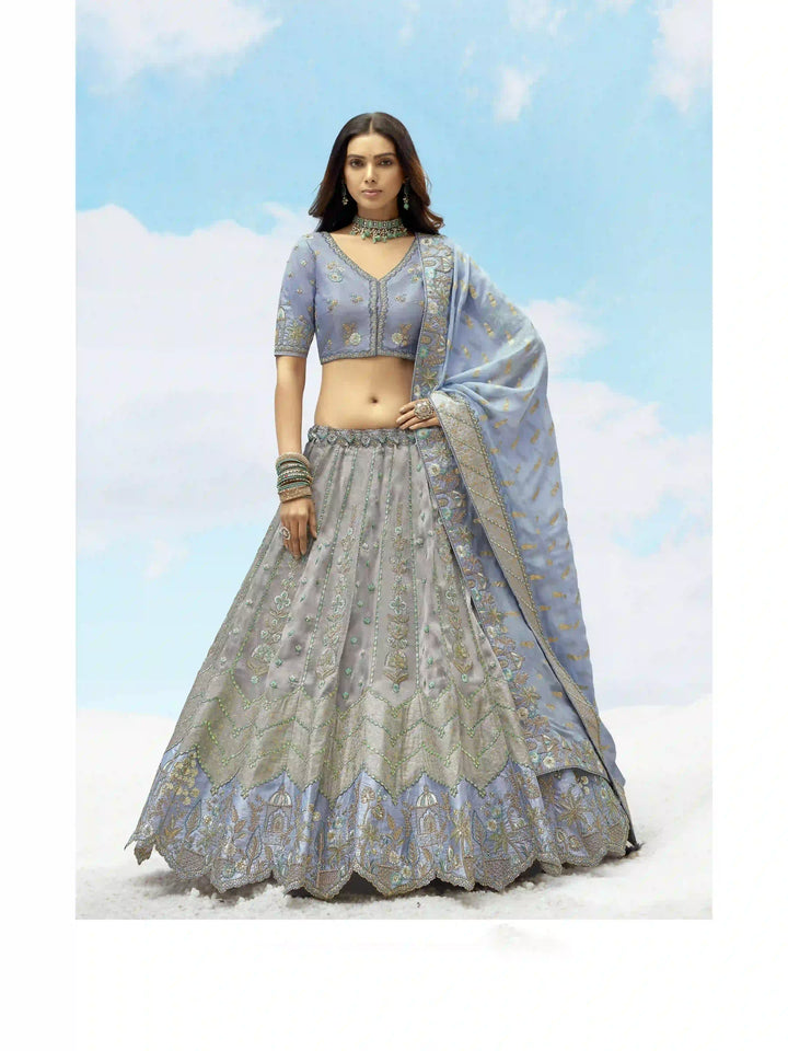 Silk Designer Lehenga Choli with Georgette Dupatta for Wedding