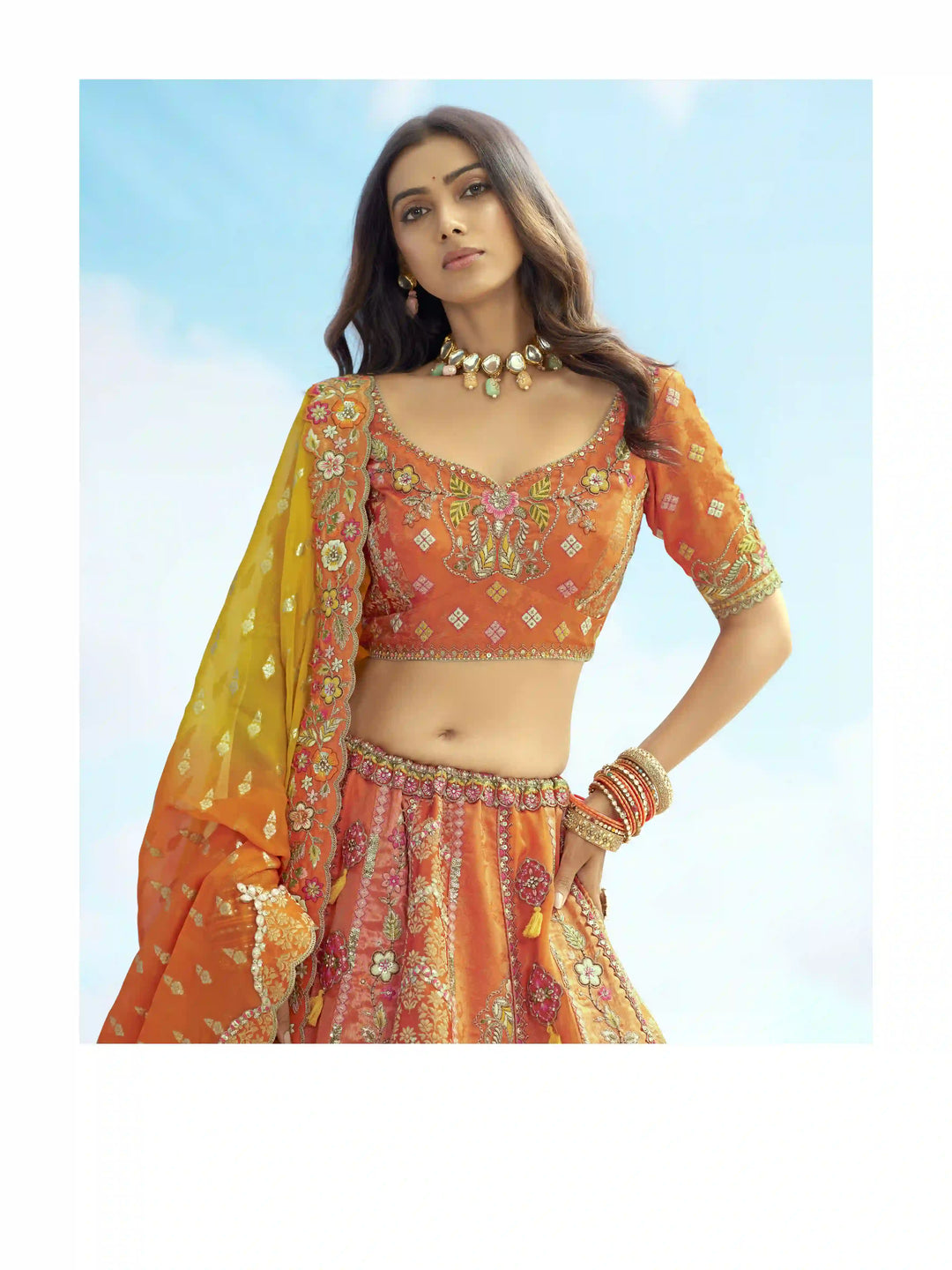 Designer Silk Lehenga Choli with Georgette Dupatta