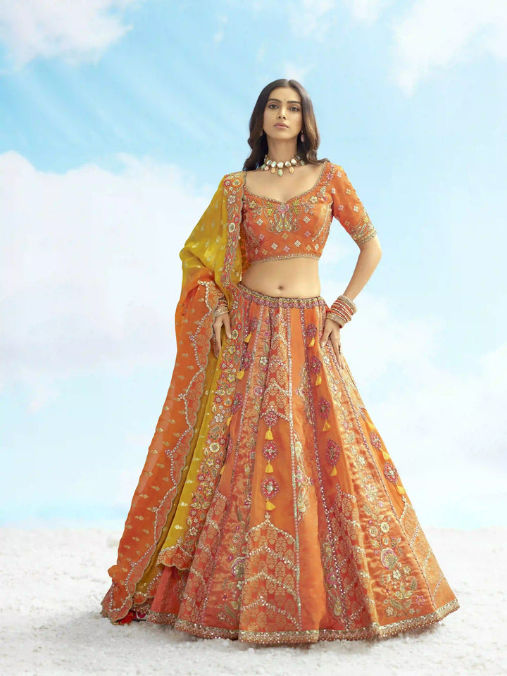 Designer Silk Lehenga Choli with Georgette Dupatta