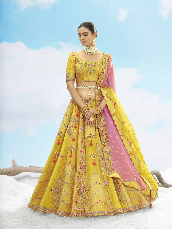 Designer Silk Lehenga Choli with Georgette Dupatta