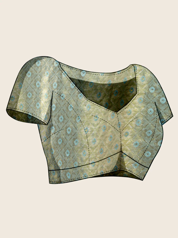 Premium Soft Silk Saree & Blouse with Intricate Jari Detailing