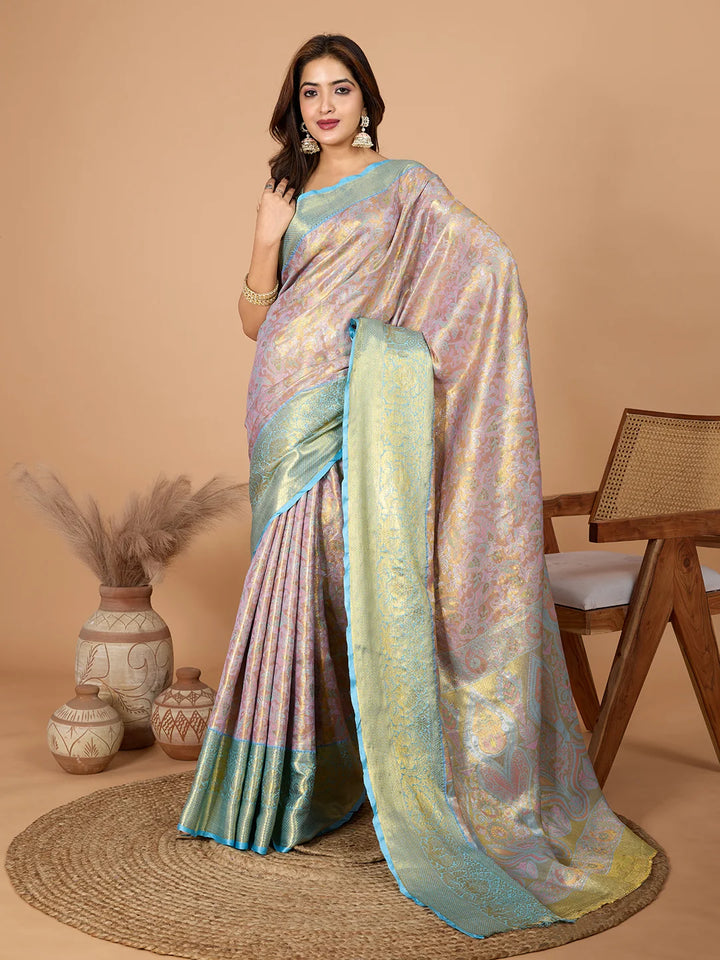 Premium Soft Silk Saree & Blouse with Intricate Jari Detailing