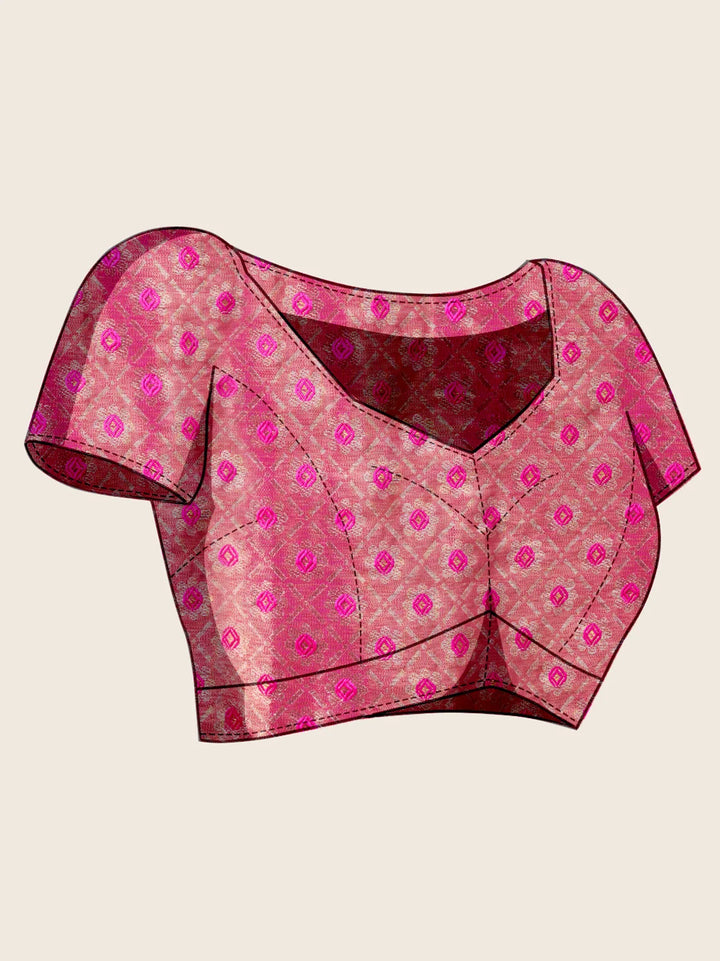 Luxurious Rani Pink Silk Saree With Heavy Jari Designer Touch