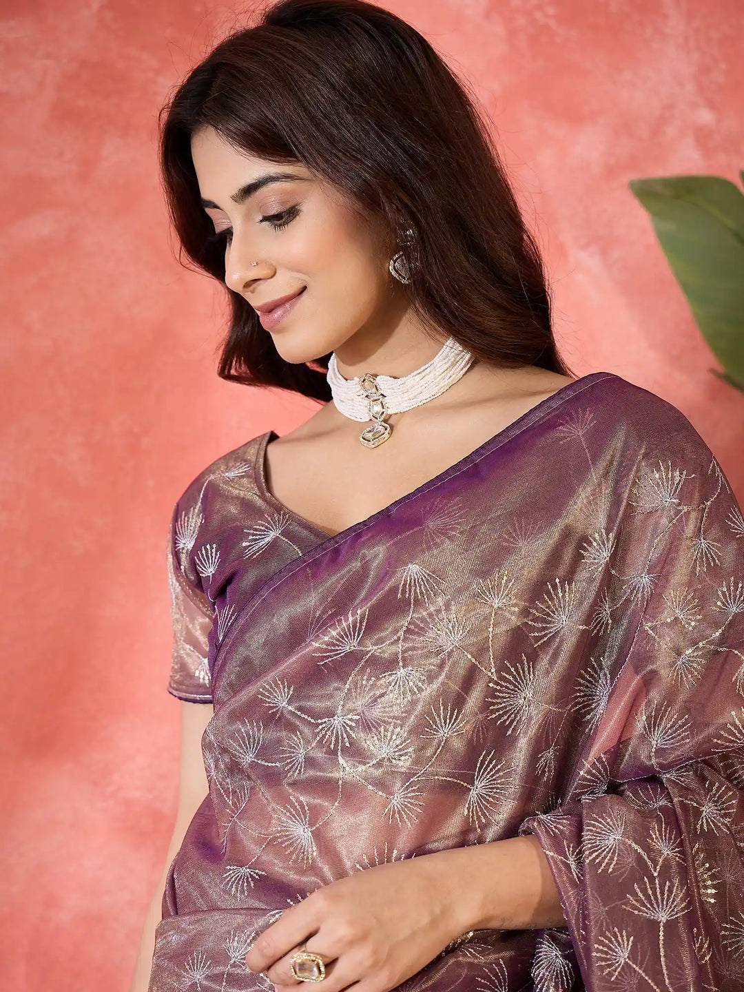 Fashion-Forward Twill Net Saree with Embroidered Finish