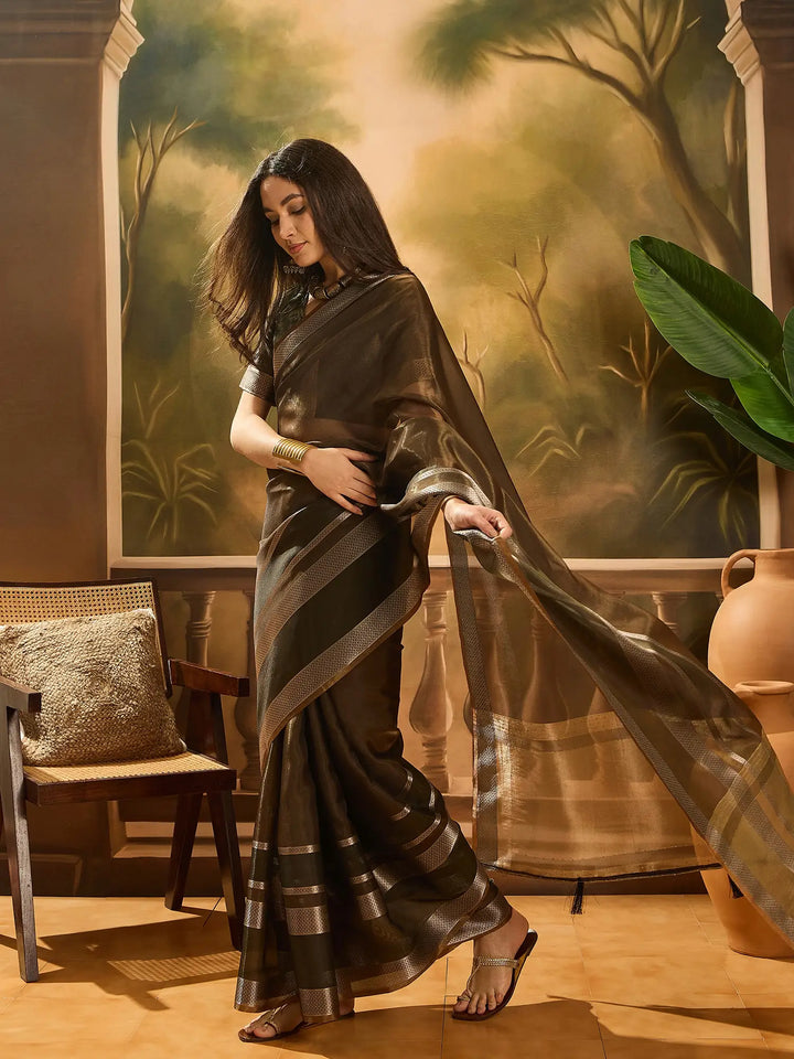 Premium Organza Saree with Stylish Wevon Work Blouse