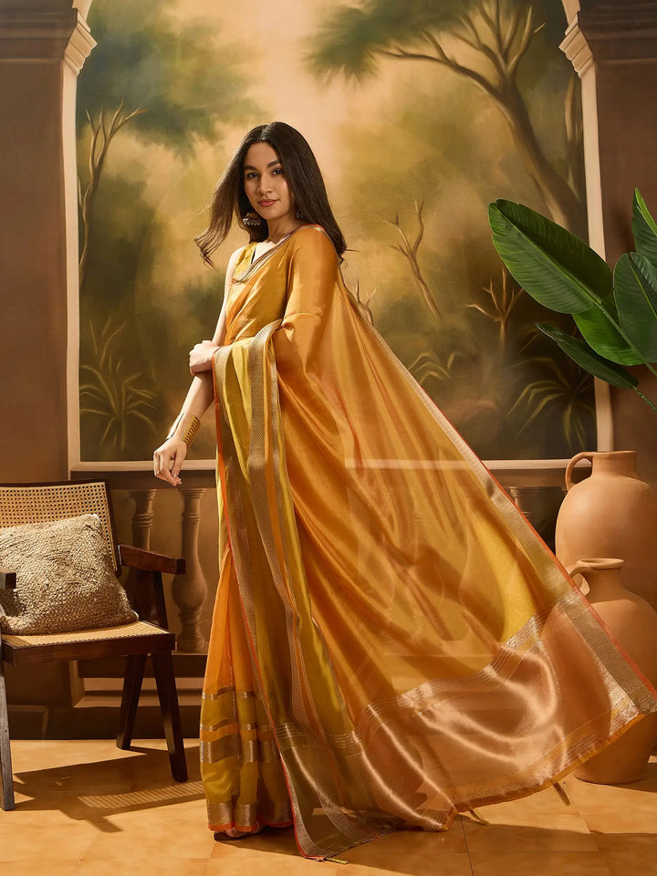 Premium Organza Saree with Stylish Wevon Work Blouse