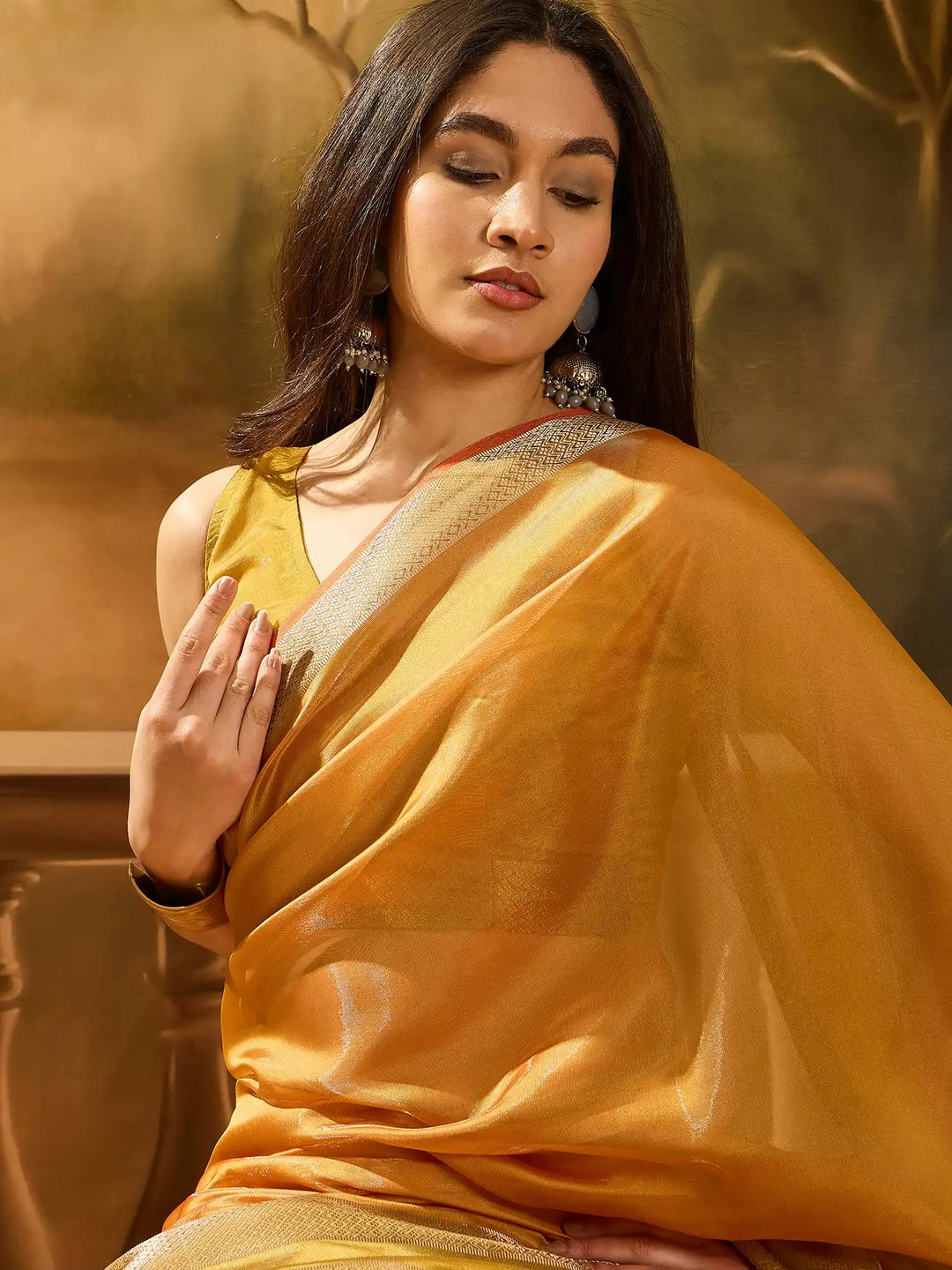 Premium Organza Saree with Stylish Wevon Work Blouse