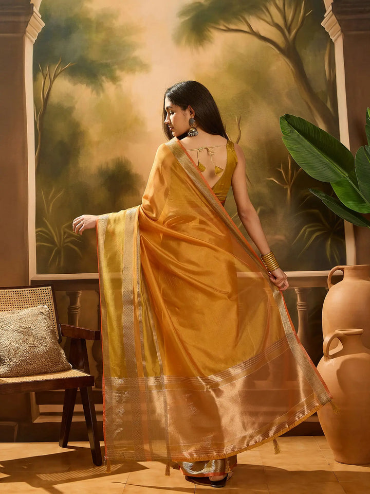 Premium Organza Saree with Stylish Wevon Work Blouse