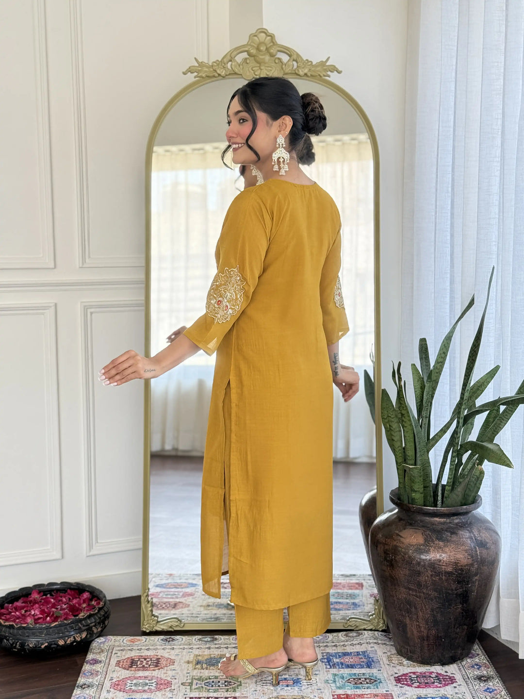 Stylish Party Wear Suit with Chanderi Dupatta & Silk Fabric