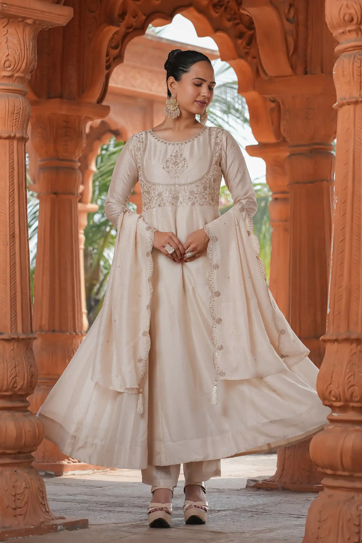 Designer Vichitra Silk Salwar Kameez with Dupatta Combo