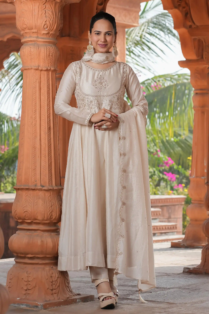 Designer Vichitra Silk Salwar Kameez with Dupatta Combo