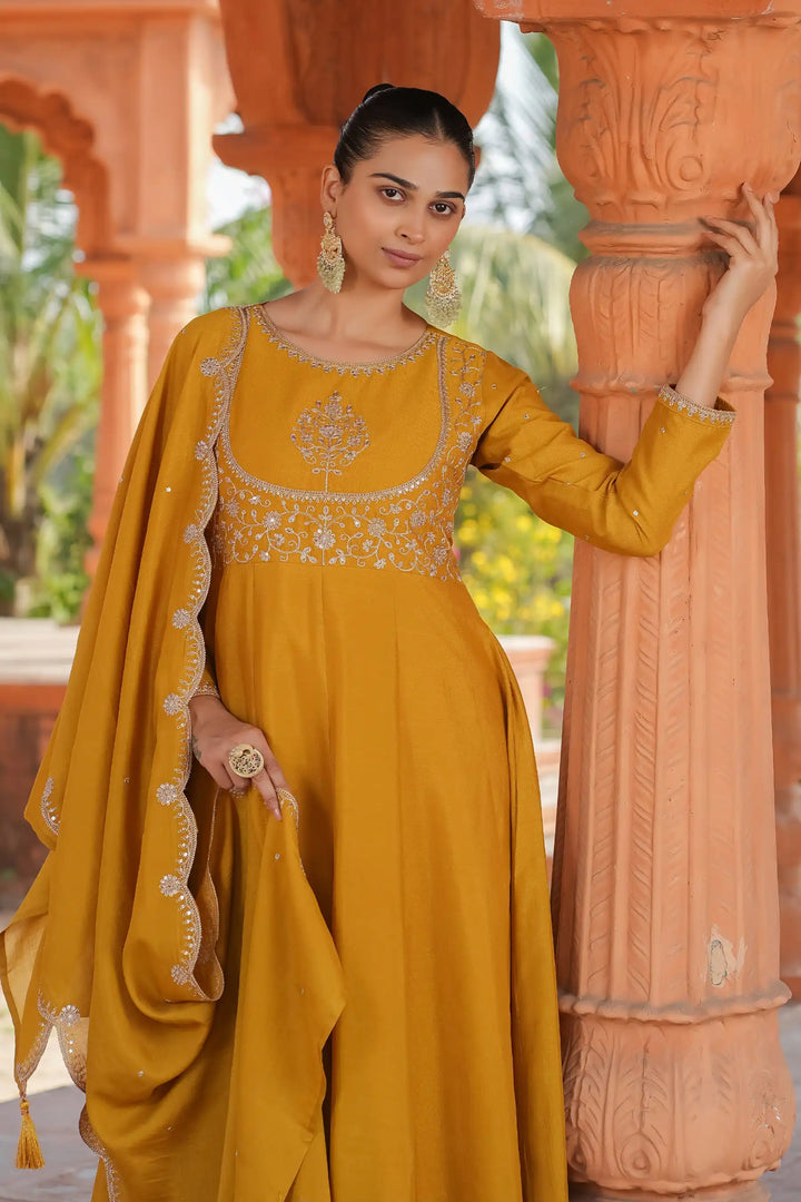 Designer Vichitra Silk Salwar Kameez with Dupatta Combo
