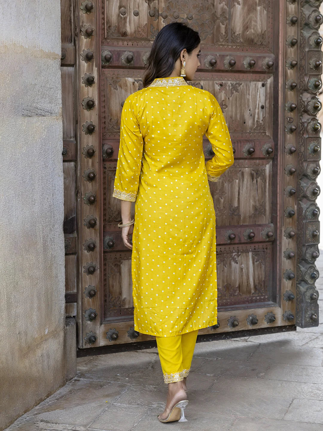 Chic Embroidered Vichitra Silk Suit with Printed Dupatta