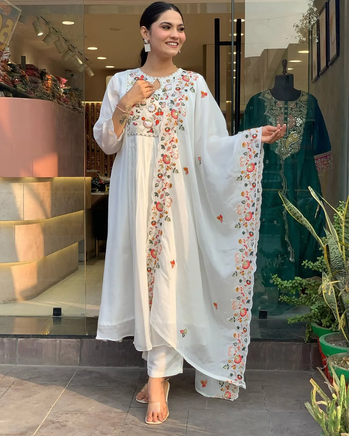 Elegant Party Wear Viscose Chinon Salwar Suit for Women
