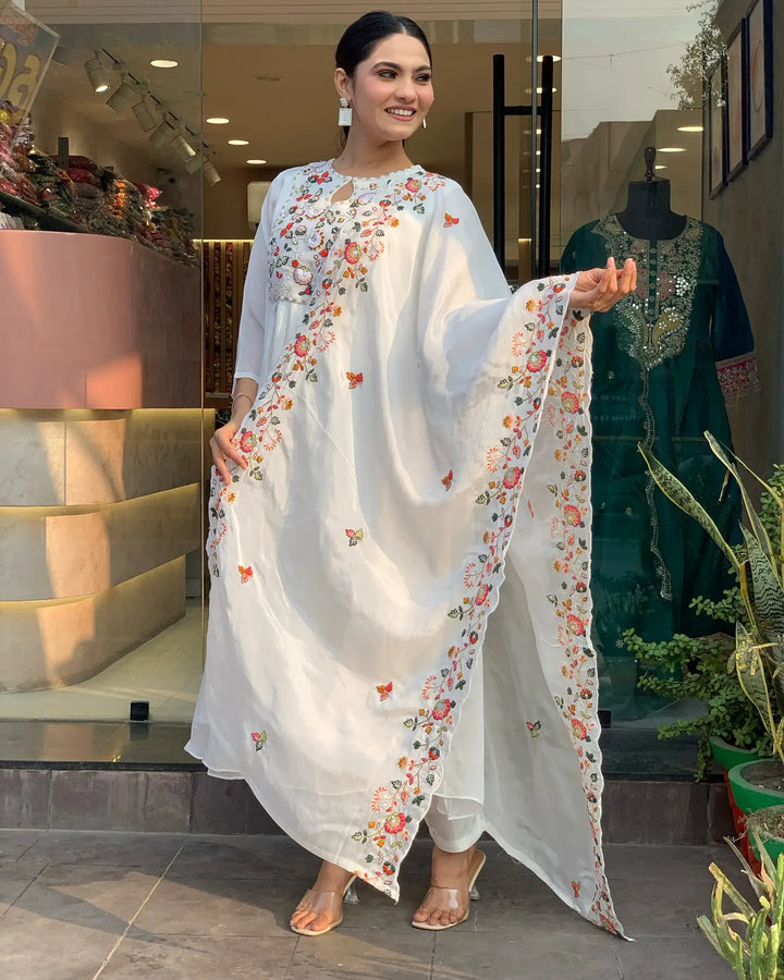 Elegant Party Wear Viscose Chinon Salwar Suit for Women