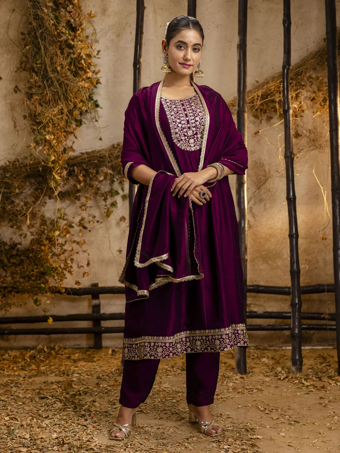 Eye-Catching Embroidered Salwar Kameez with Soft Dupatta