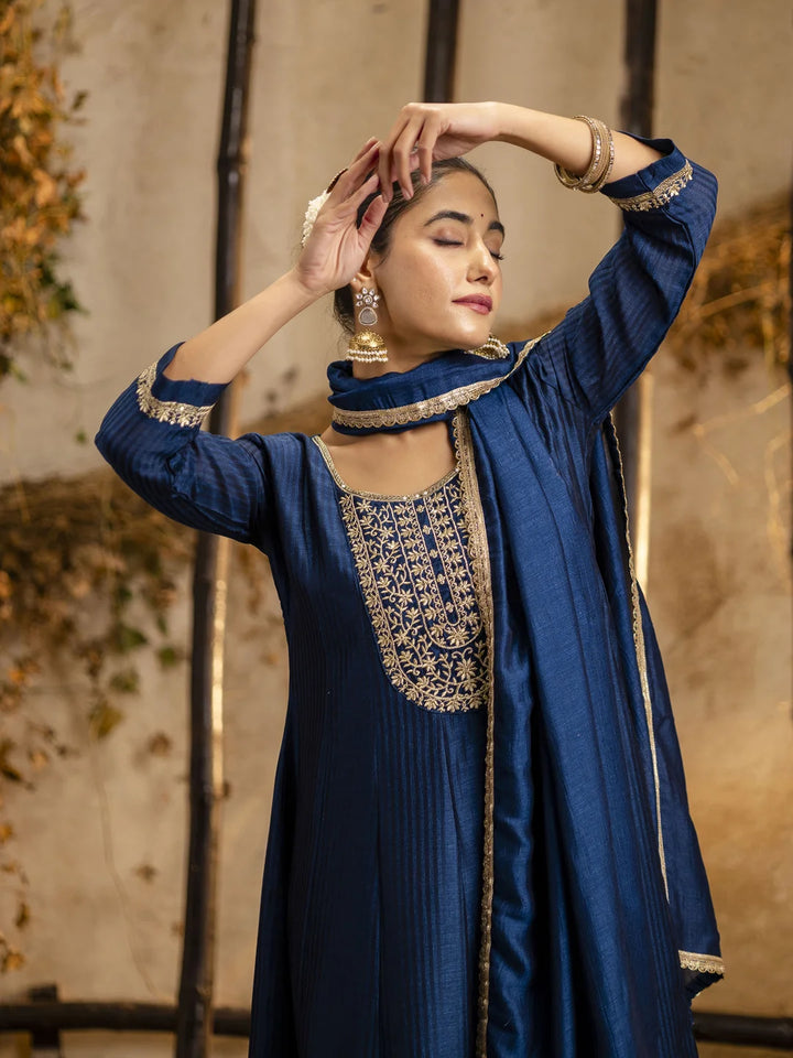Eye-Catching Embroidered Salwar Kameez with Soft Dupatta