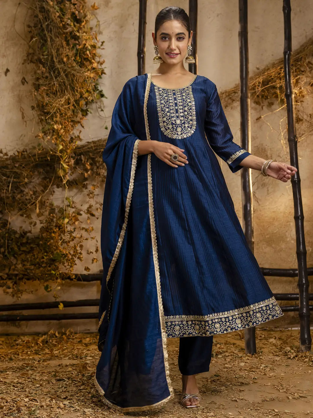 Eye-Catching Embroidered Salwar Kameez with Soft Dupatta