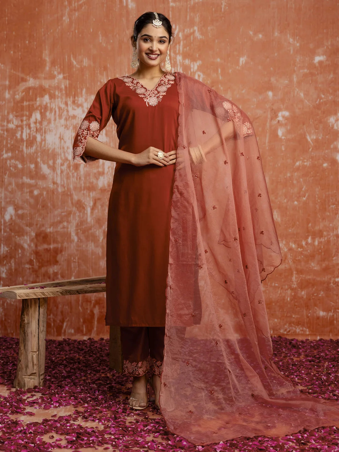 Royal Silk Blend Salwar Suit with Festive Embroidery Work