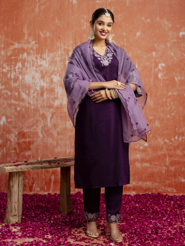 Royal Silk Blend Salwar Suit with Festive Embroidery Work