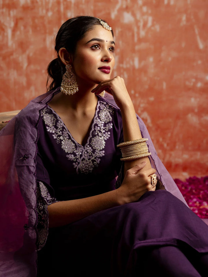 Royal Silk Blend Salwar Suit with Festive Embroidery Work