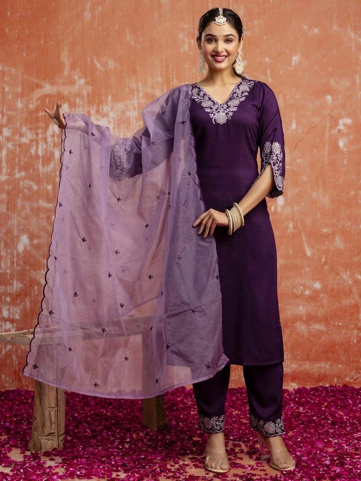 Royal Silk Blend Salwar Suit with Festive Embroidery Work