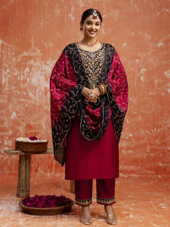 Trendy Viscose Rayon Suit with Chinon Dupatta for Women